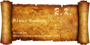 Riesz Kadosa névjegykártya